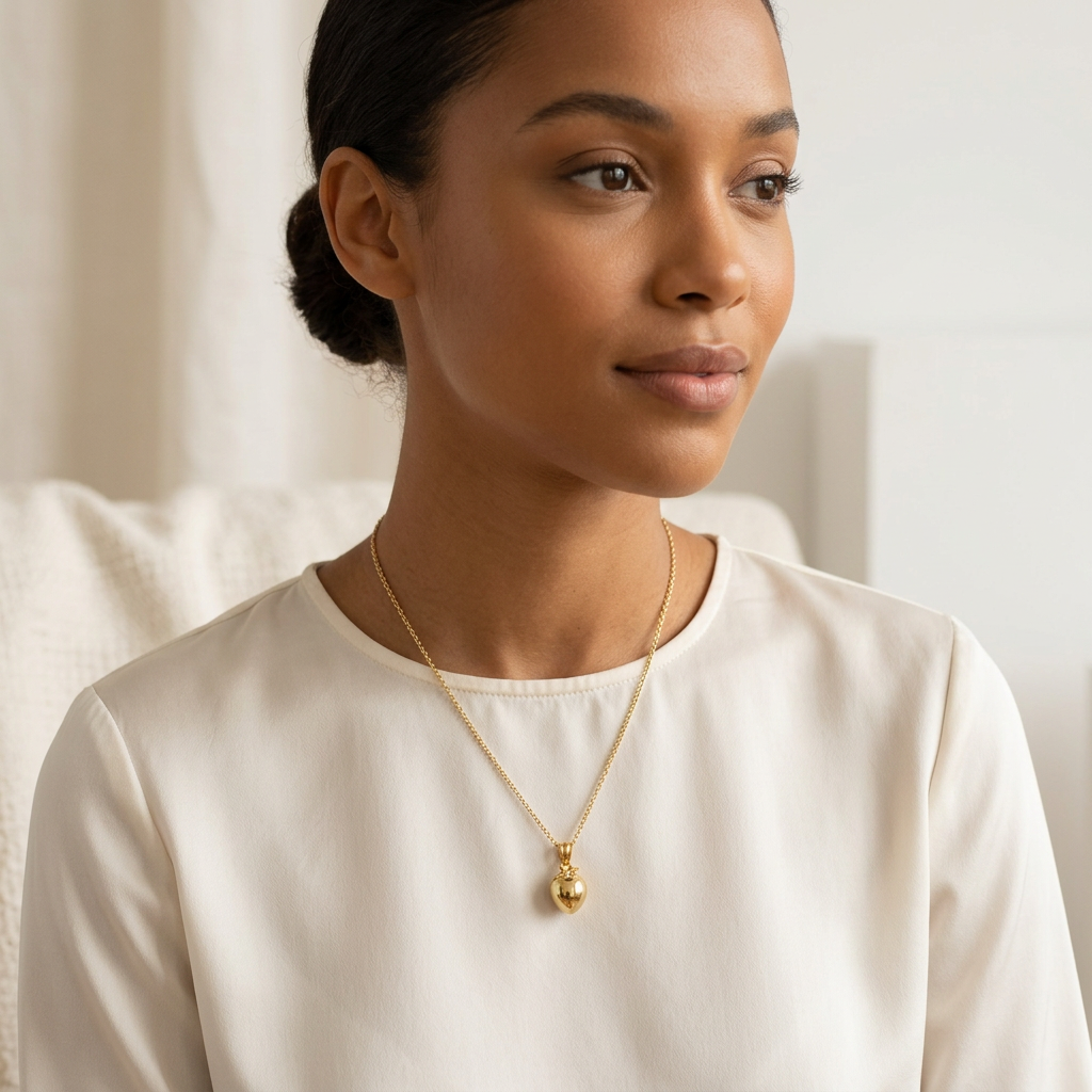 Pendentif Noix de Coco porté par une femme métisse