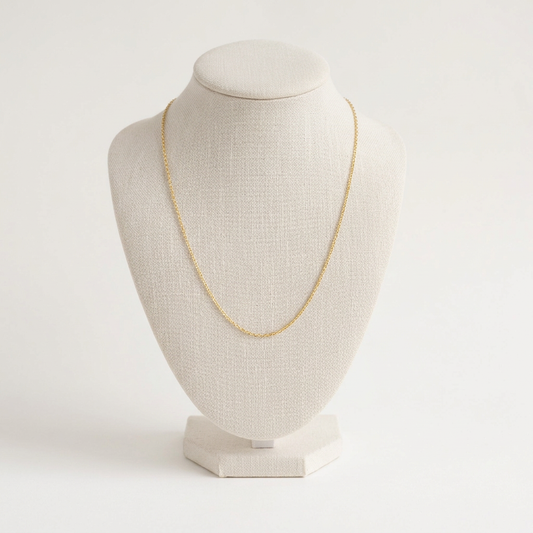 Collier Mini Forçat T2 sur buste ivoire avec fond uni blanc cassé